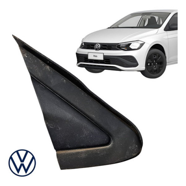 Moldura Retrovisor Direito Vw Polo Virtus 2020 A 2025 Orig Preto