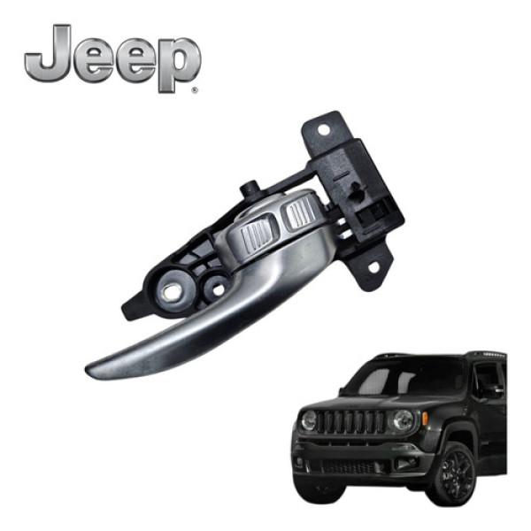 Maçaneta Interna Traseira Direita Jeep Renegade Flex 2020 Preto Traseira