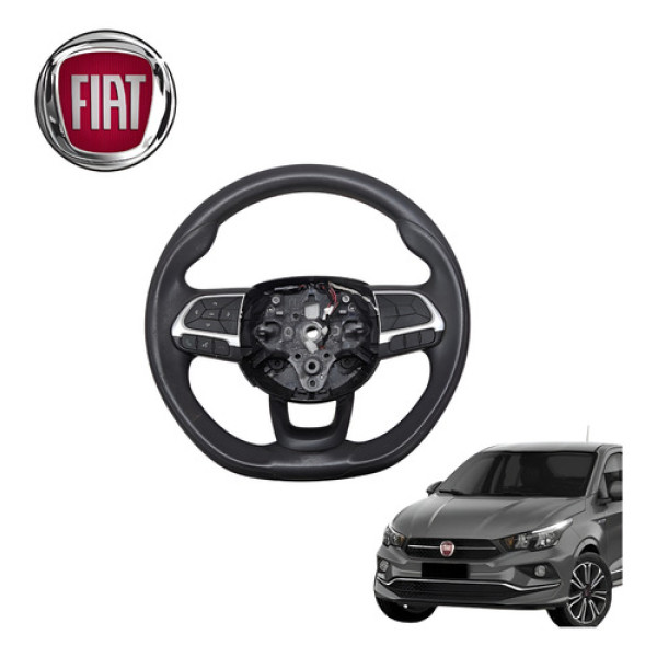 Volante Direção Fiat Cronos 1.3 Drive 2019 A 2022 Original Preto