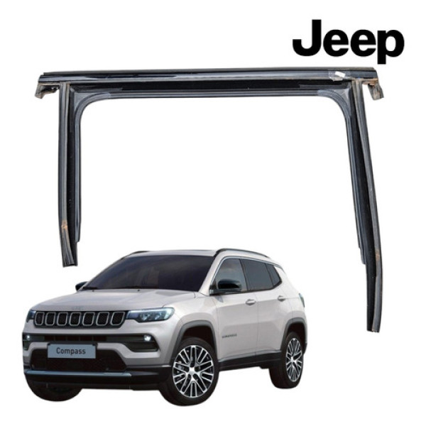 Friso Vidro Porta Traseira Direita Jeep Compass 2020 A 2022 Preto