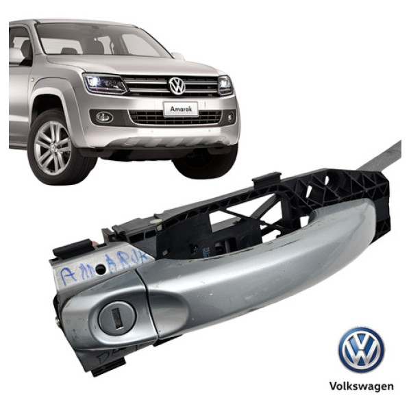 Maçaneta Externa Dianteira Esquerda Vw Amarok 2012 A 2016 Prata