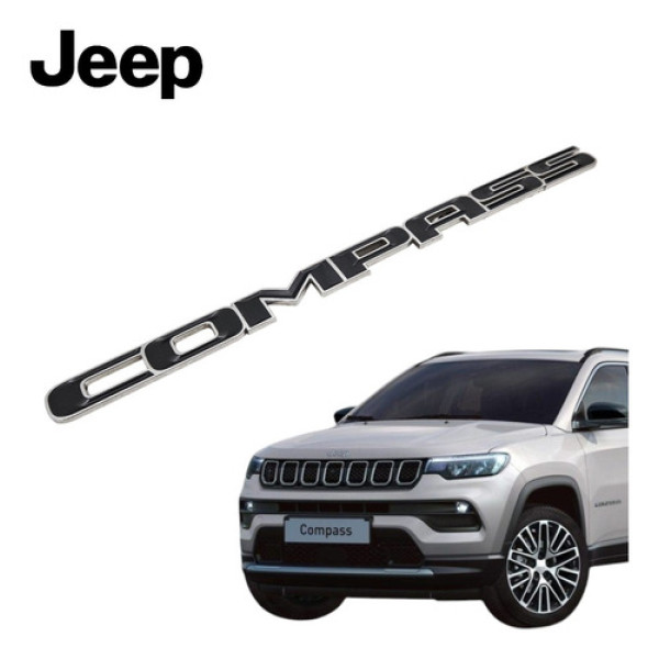 Emblema Porta Dianteira Jeep Compass 2020 A 2023 Original  Cinza