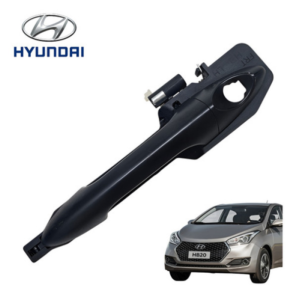 Maçaneta Externa Dianteira Esquerda Hyundai Hb20 2019 Origin Preto