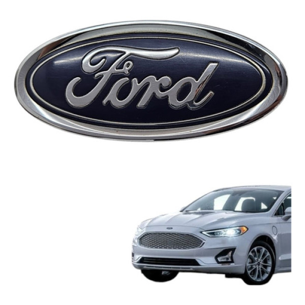Emblema Tampa Traseira Ford Fusion Titanium Awd 2013 A 2016 Prata/azul