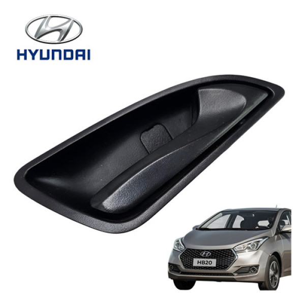 Maçaneta Interna Traseira Esquerda Hyundai Hb20 Comfort 2019 Preto