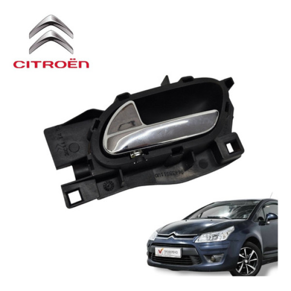 Maçaneta Interna Lado Esquerdo Citroën C4 Hatch 2011 Cromado Traseira