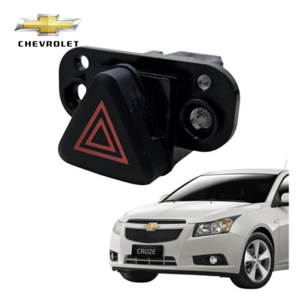 Botão Interruptor Pisca Alerta Gm Cruze Spin Sonic 2013 2016 - Preto