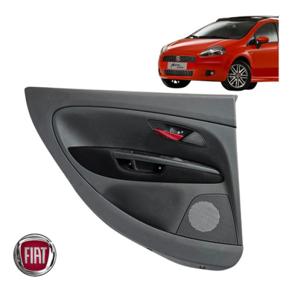 Forro Porta Traseira Esquerda Fiat Punto Sporting 2008 2012 Preto