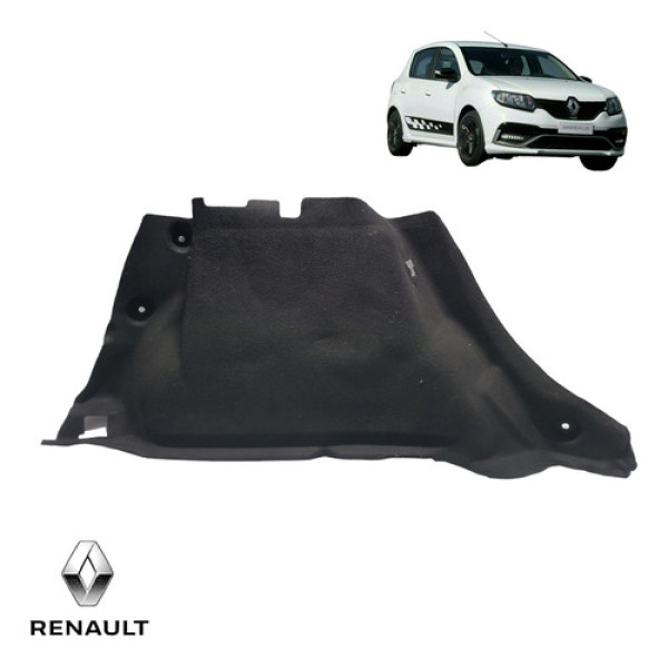 Forro Do Porta Malas Esquerdo Renault Sandero 2014 A 2020 Preto