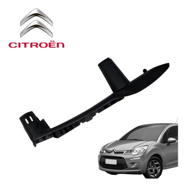 Puxador Porta Dianteira Esquerda Citroën C3 Exclusive 2015 Preto