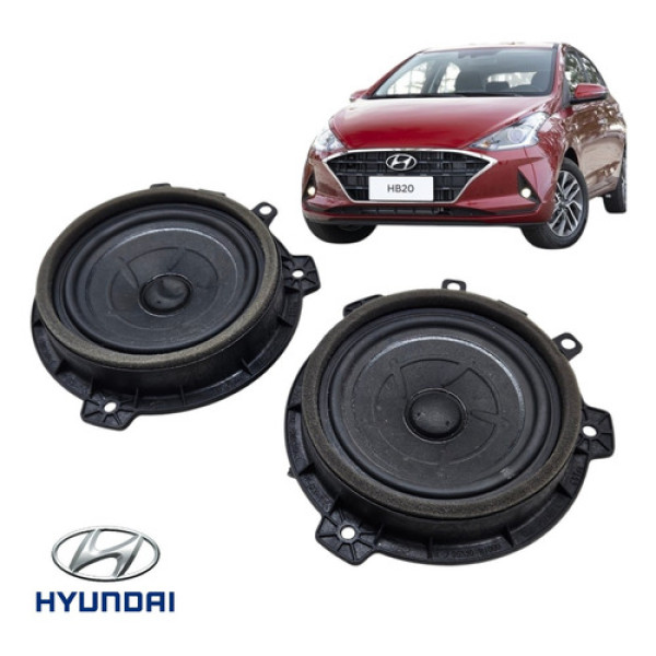 Par Alto Falante Porta Hyundai Hb20 Hb20s 2020 A 2022 Orig Preto