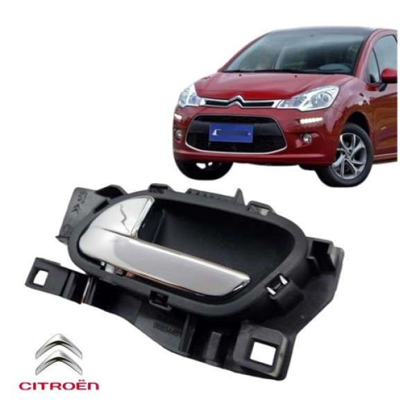 Maçaneta Interna Lado Esquerdo Citroen C3 2013 A 2018 Orig Cromado Dianteira/traseira