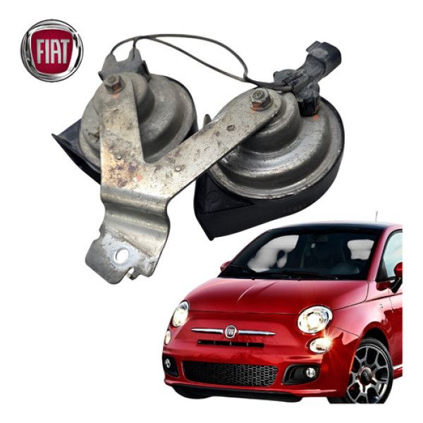 Buzina Dupla Caracol Fiat 500 Sport 2012 A 2015 Original
