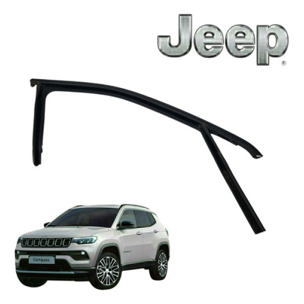 Borracha Canaleta Vidro Dianteiro Direito Jeep Compass 2022 Preto
