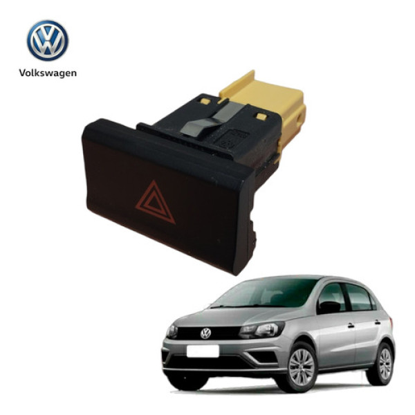 Botão Iterruptor Pisca Alerta Vw Gol  Voyage G7 2016 A 2023 - Preto