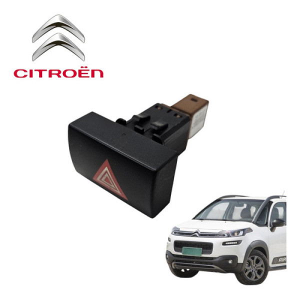 Botão Pisca Alerta Citroën Aircross 1.6 Glx 2011 A 2015 Orig Preto