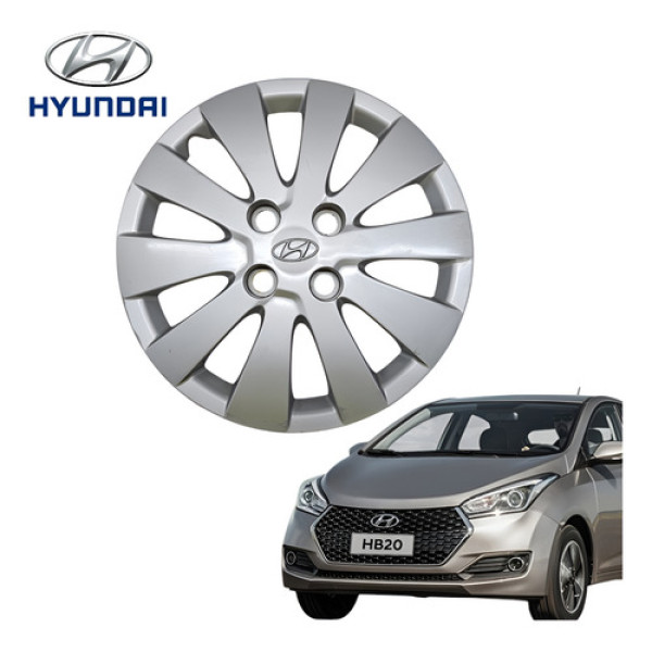 Calota Roda Aro 14 Hyundai Hb20 2013 A 2019 Original Cinza