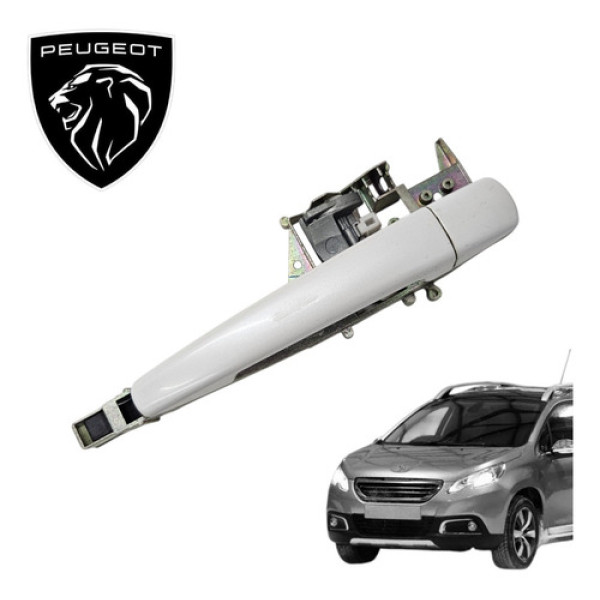 Maçaneta Externa Traseira Esquerda Peugeot 2008 Allure 2016 Branco Traseira