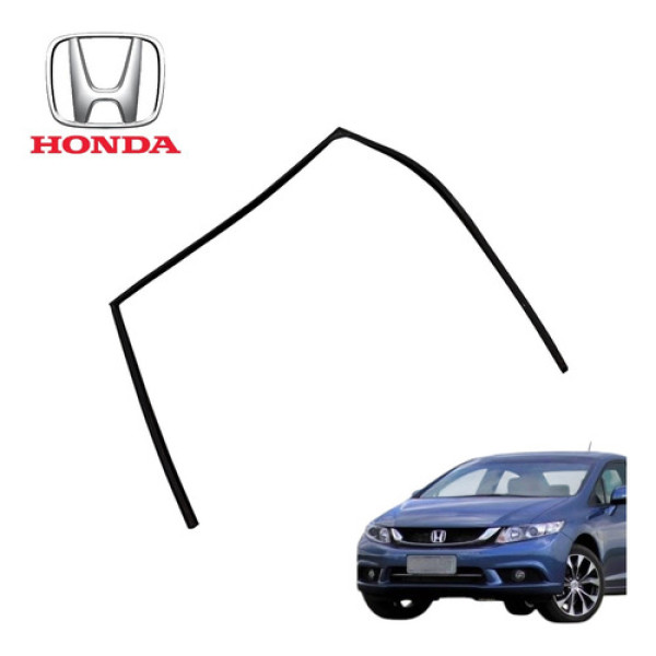 Borracha Guia Vidro Porta Traseira Esquerda Honda Civic 2015 Preto