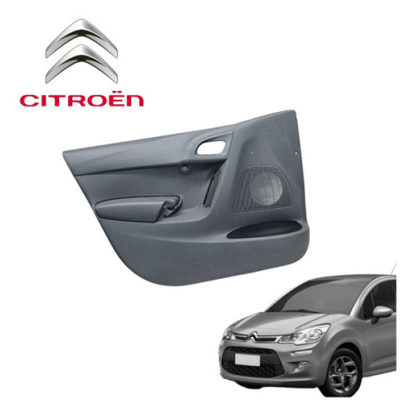 Forro Porta Dianteira Esquerda Citroën C3 Exclusive 2015 Ori Preto