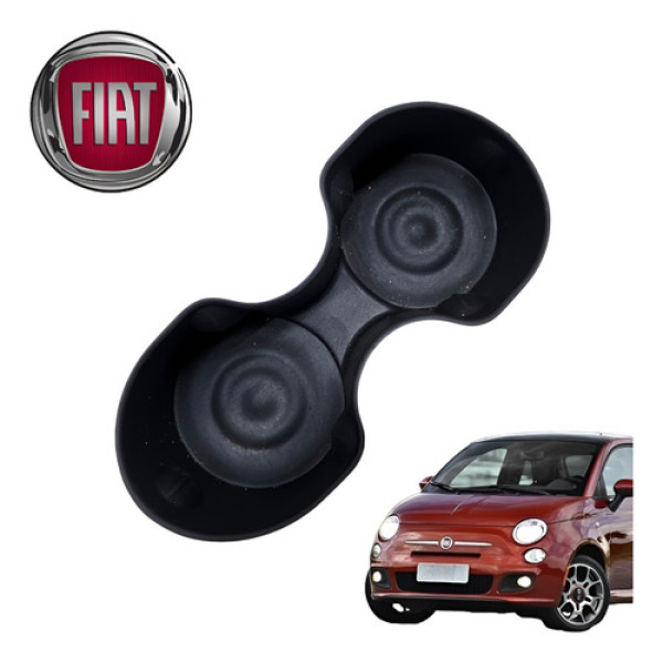 Borracha Traseira Porta Copos Fiat 500 1.4 Sport Air 2012 - Preto