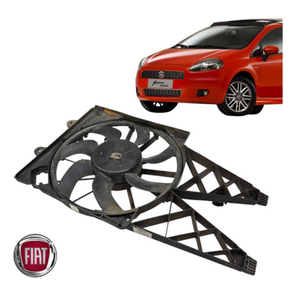 Ventoinha Com Defletor Fiat Punto 1.8 2008 A 2012 Original 