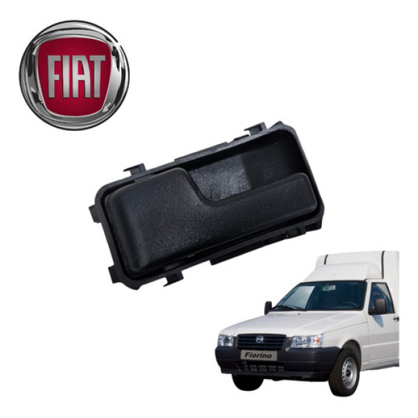 Maçaneta Interna Esquerda Fiat Fiorino Uno Elba 2004 A 2007 Preto Dianteira