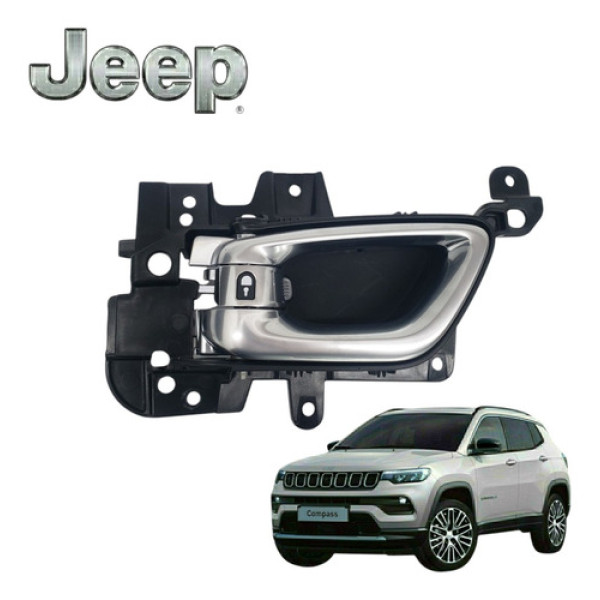 Maçaneta Puxador Interna Traseira Esquerda Compass Limited Preto Traseira