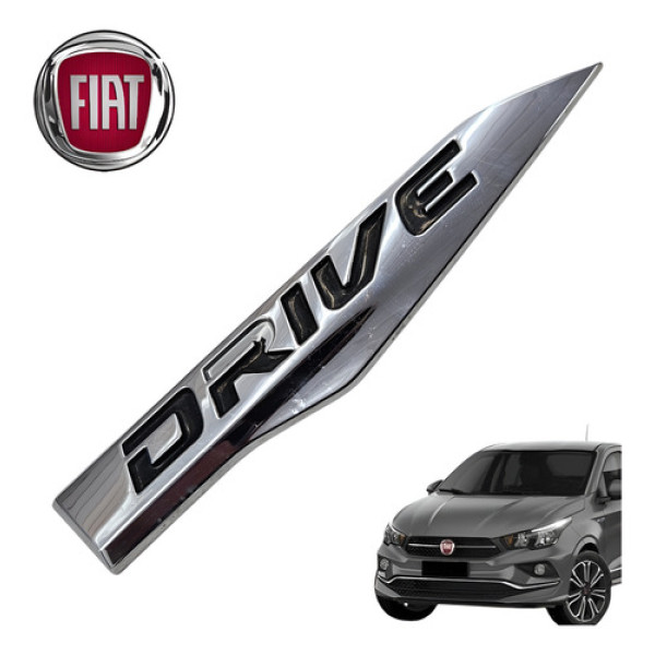 Emblema Paralama Drive Direita Fiat Cronos 1.3 Drive 2020 Cromado