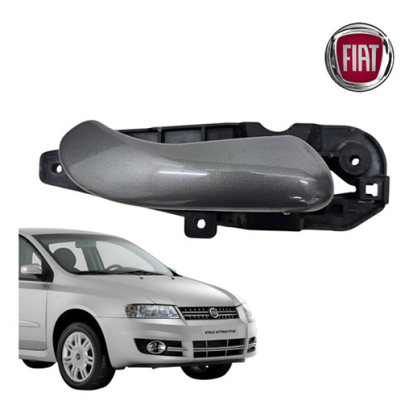 Maçaneta Interna Traseira Direita Fiat Stilo 2003 A 2010 Cinza Traseira