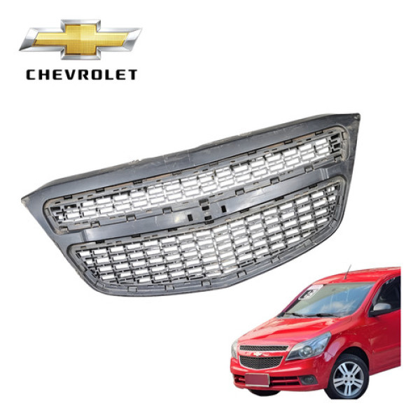 Grade Parachoque Dianteiro Chevrolet Agile 1.4 Ltz 2012 Orig Preto Ambos Lados