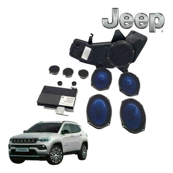 Kit Alto Falantes Beats Jeep Compass 2022 Original  Azul