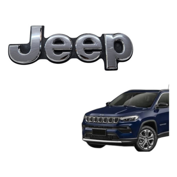 Emblema Tampa Traseira Jeep Compass T350 Limited 2021 A 2024 Preto