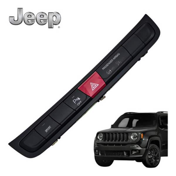 Botão Pisca Alerta Jeep Renegade 1.8 Longitude 2016 A 2019 Vermelho