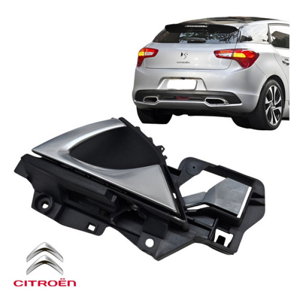 Maçaneta Interna Traseira Direita Citroën Ds5 2013 A 2016 Cinza Traseira