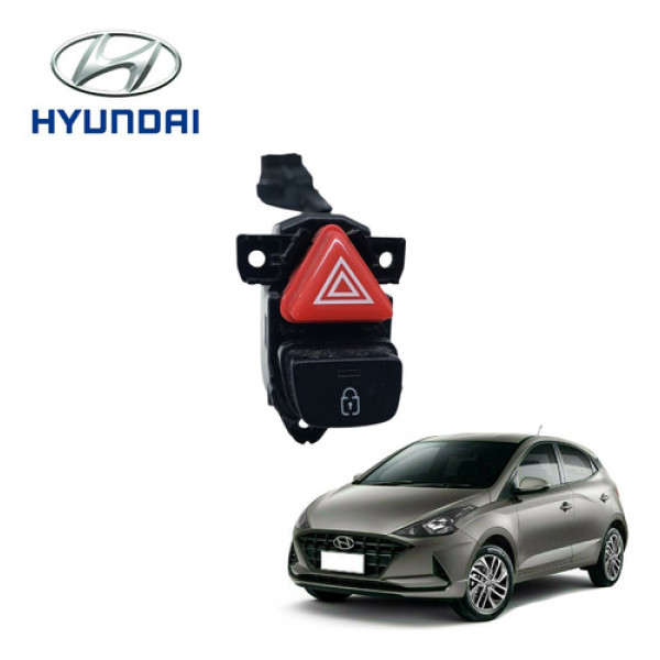 Botão Pisca Alerta Hyundai Hb20 Tgdi 2020 A 2022 Original  Preto