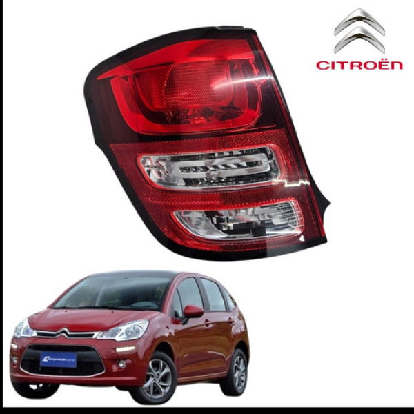 Lanterna Traseira Esquerda Citroen C3 2013 A 2018 Original Esquerdo/motorista Vermelha