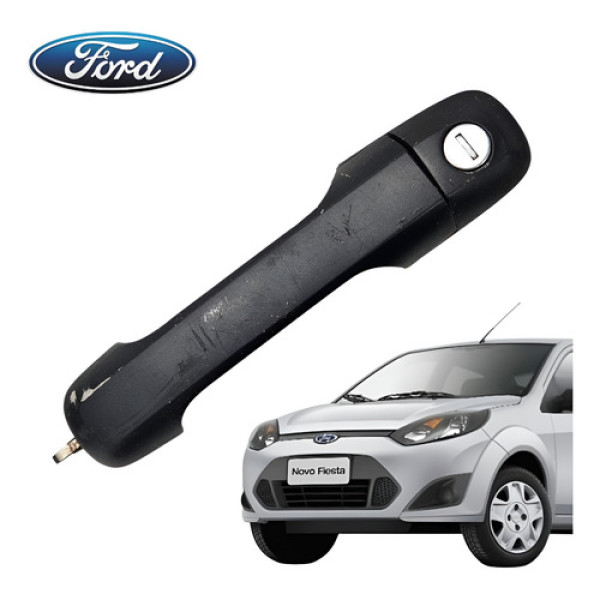 Maçaneta Externa Dianteira Esquerda Ford Fiesta 2004 A 2013 - Preto - Dianteira