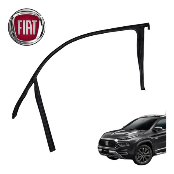 Borracha Canaleta Vidro Dianteiro Direito Fiat Toro 2022 Ori Preto