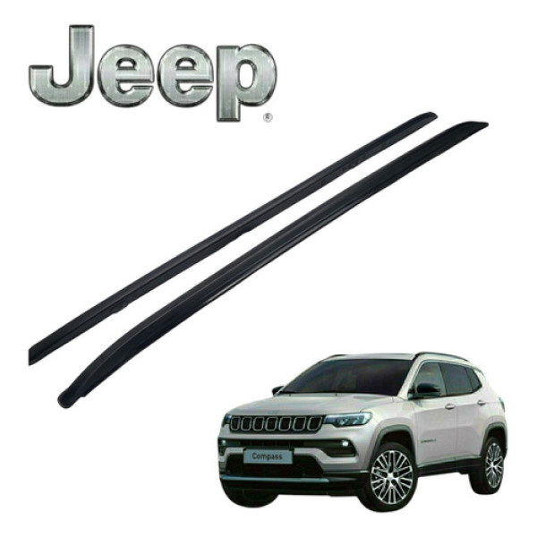 Par Rack Do Teto Jeep Compass 2018 A 2022 Original  Preto