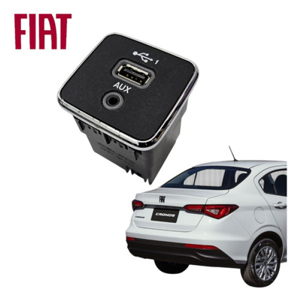 Tomada Usb Entrada Auxiliar Fiat Toro Cronos Argo 2017 2023